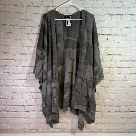 Ralph Lauren “Black Label” Gray Open Front Poncho One Size Bin2 - Picture 1 of 8